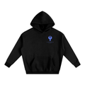 RISE. Oversize Fleeced Hoodie - Black/Blue